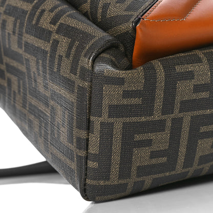 Fendi Glazed Fabric Vitello King FF 1974 Diagonal Pouch Pocket Backpack Tobacco Moro Cuoio 7 of 8