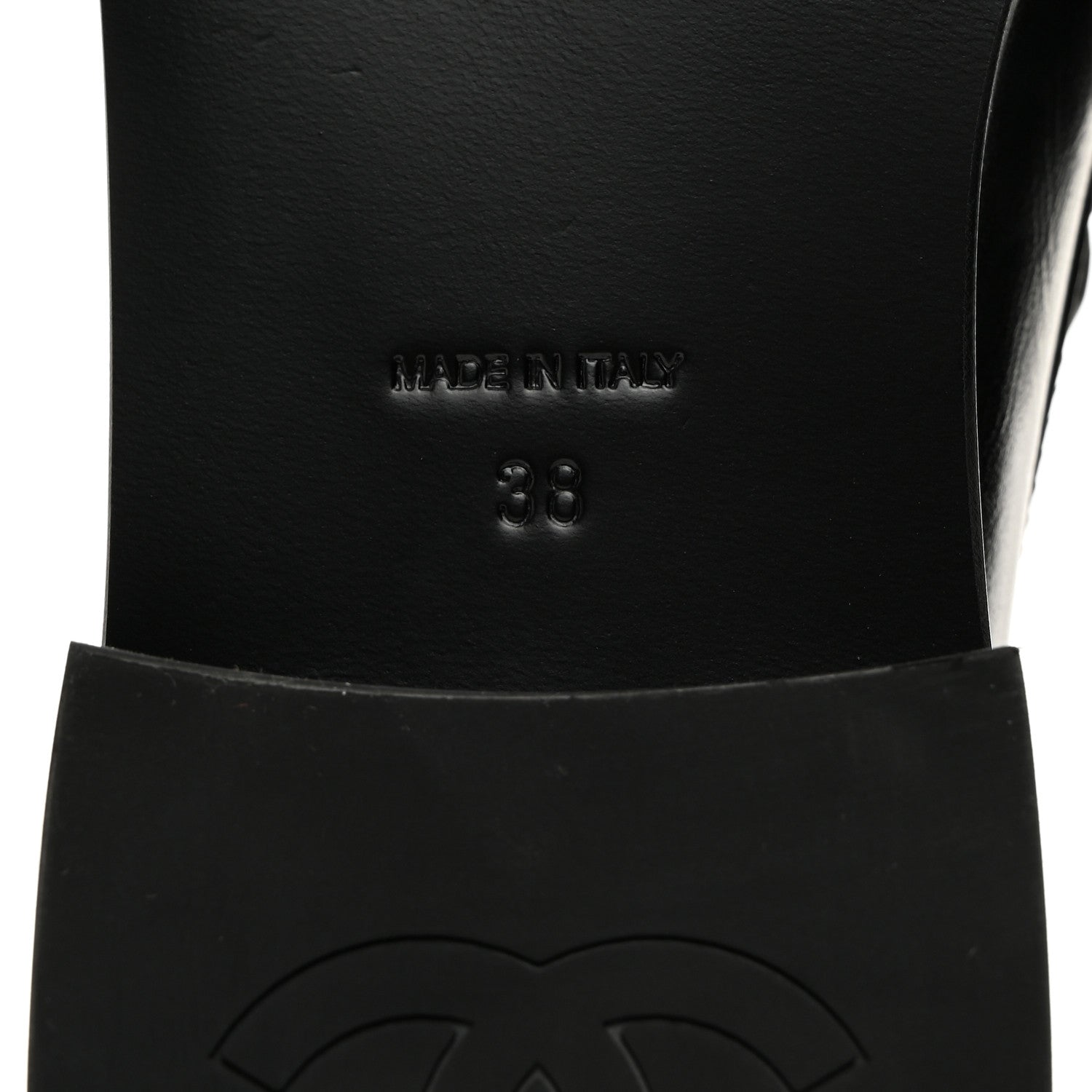 Chanel Calfskin CC Mocassins 38 Black 6 of 9