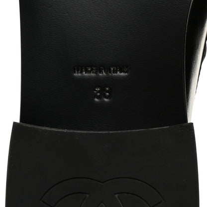 Chanel Calfskin CC Mocassins 38 Black 6 of 9