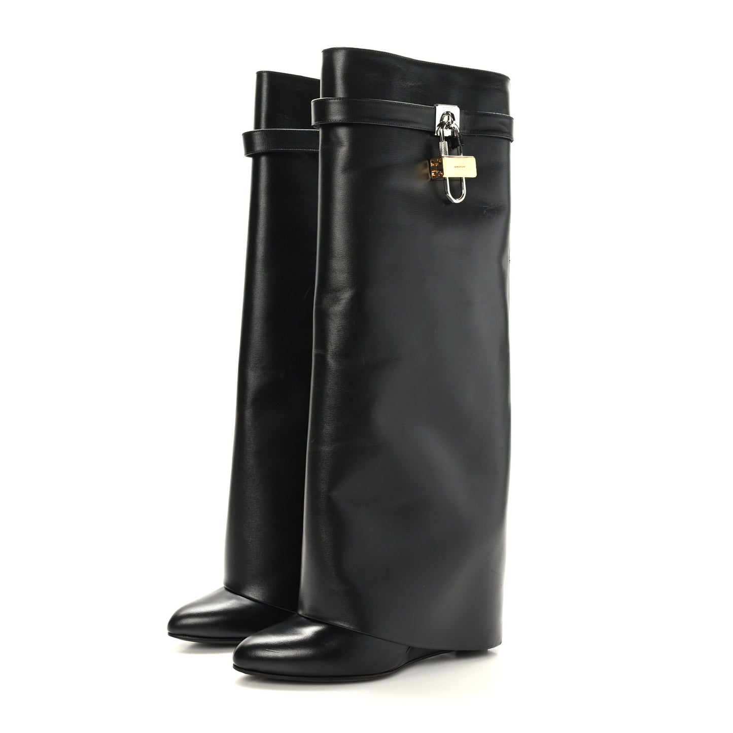 Calfskin Shark Lock Pant Boots 40.5 Black