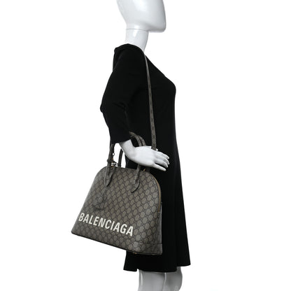 Balenciaga X GUCCI GG Supreme Monogram Medium Ville Top Handle Beige Ebony 2 of 9