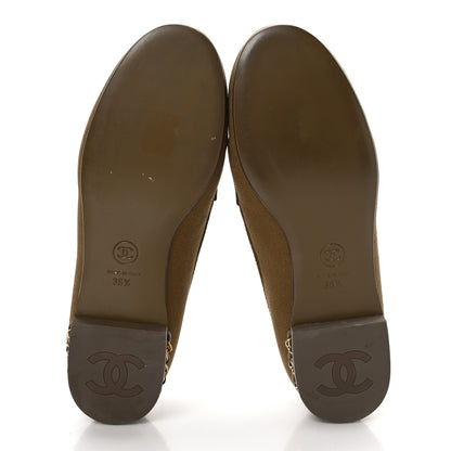Chanel Canvas CC Chain Mocassin Loafers 36.5 Brown 5 of 8