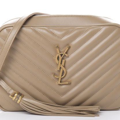 Saint Laurent Calfskin Matelasse Monogram Lou Camera Bag Dark Latte 8 of 13