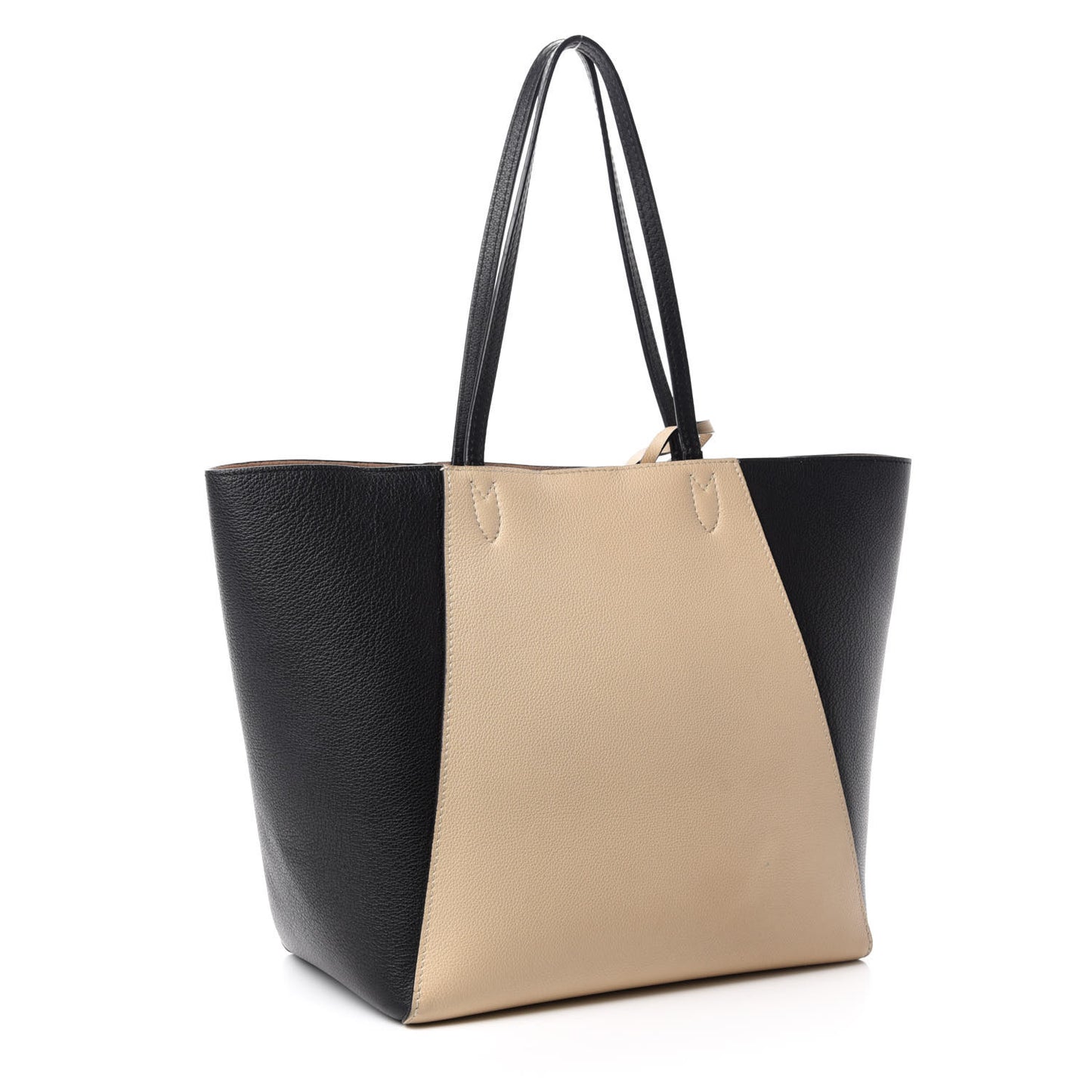 Calfskin Lockme Go Tote Black Vanilla