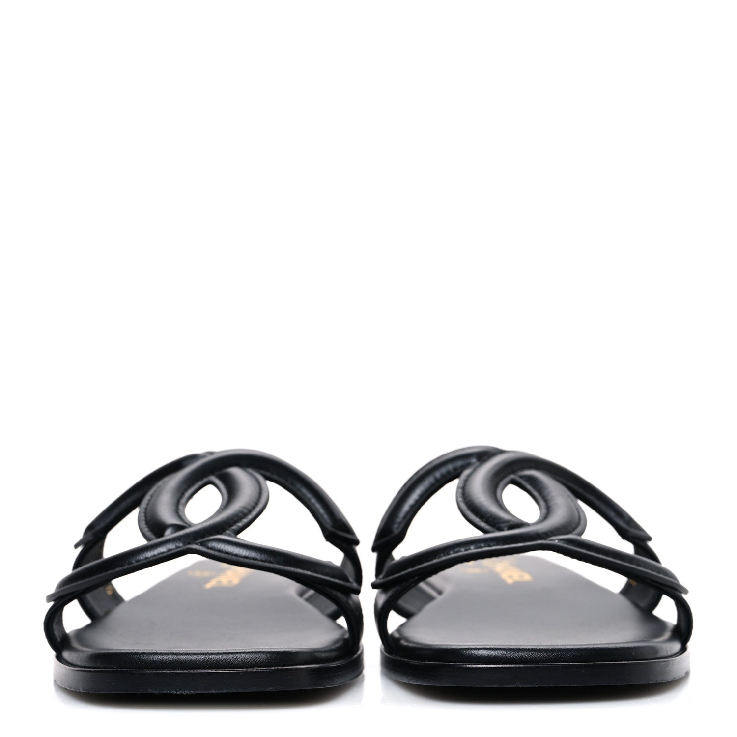 Chanel Lambskin CC Cut Out Mules Sandals 37 Black 3 of 11