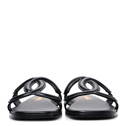 Chanel Lambskin CC Cut Out Mules Sandals 37 Black 3 of 11