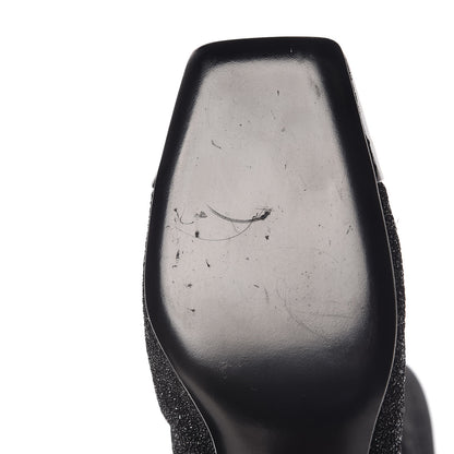 Chanel Glitter Patent Cap Toe High Boots 38.5 Black 7 of 8