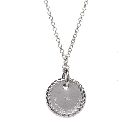 David Yurman 18K White Gold Diamond Initial D Charm Necklace 5 of 7