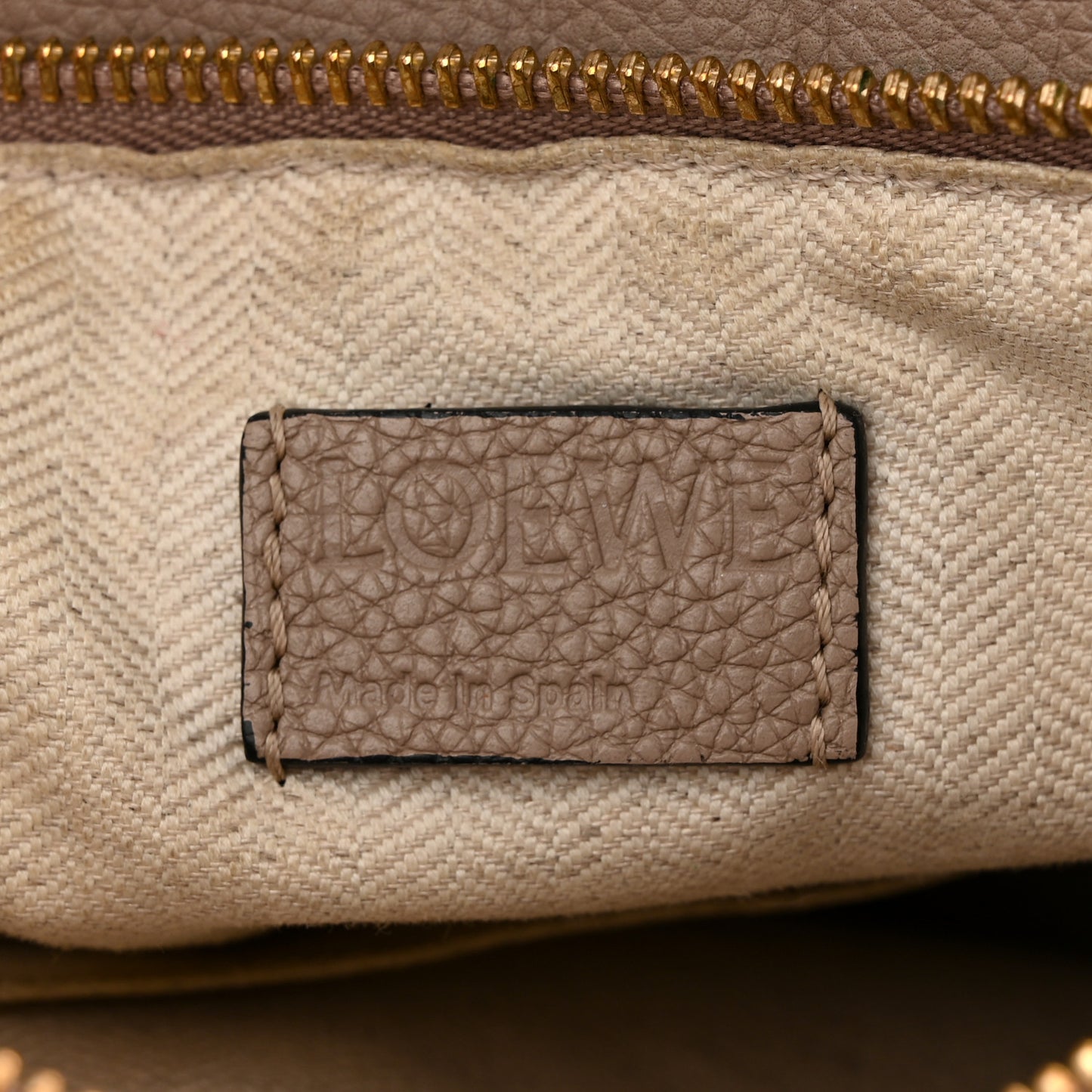 Grained Calfskin Small Puzzle Bag Sand