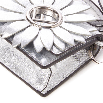 Fendi Vitello Catalan Mirror F is Fendi Flower Micro Kan I Shoulder Bag Silver 4 of 8