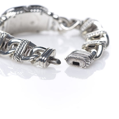 David Yurman Stainless Steel Sterling Silver Diamond Bezel Mother of Pearl 20mm Madison Cable Quartz Watch 5 of 6