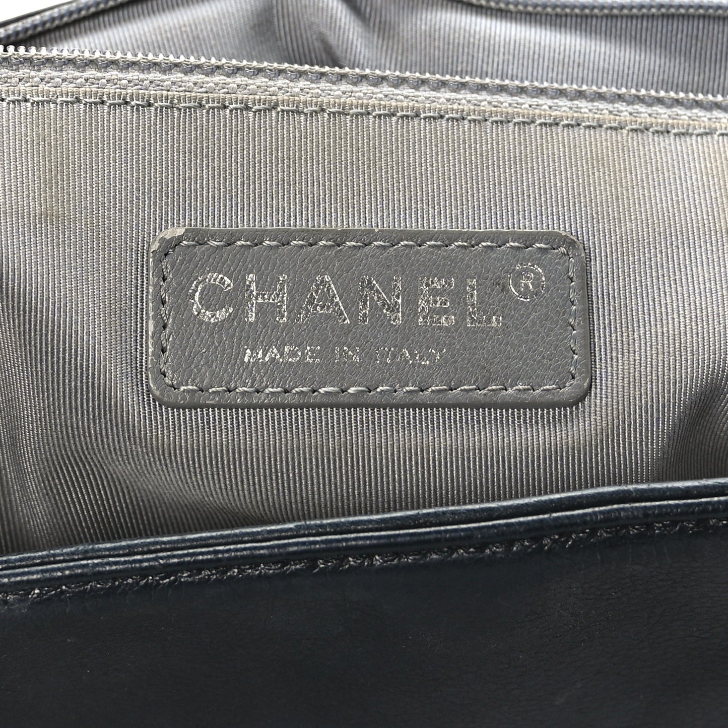 Lambskin Quilted Large Boy Flap Black