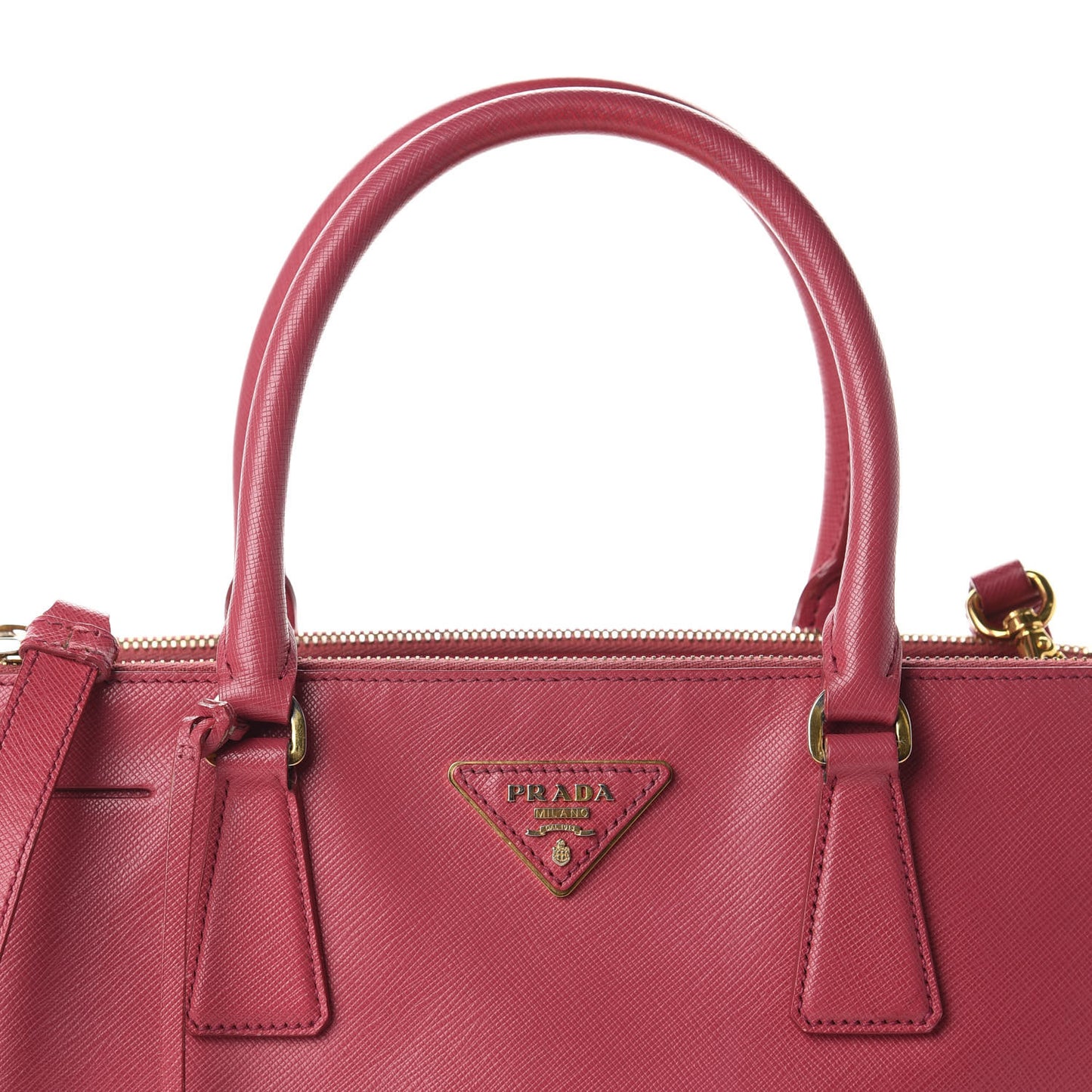 Saffiano Small Galleria Double Zip Tote Fuxia
