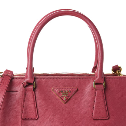 Prada Saffiano Small Galleria Double Zip Tote Fuxia 16 of 16