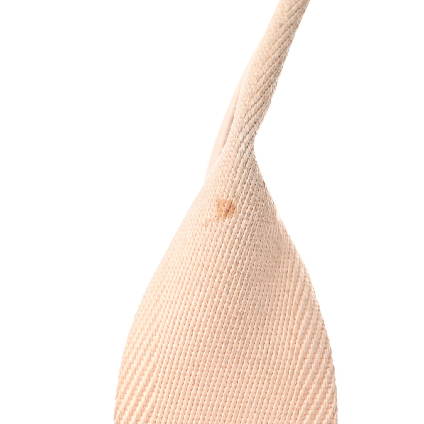 Linen Calfskin Medium Woody Ribbon Tote White Brown