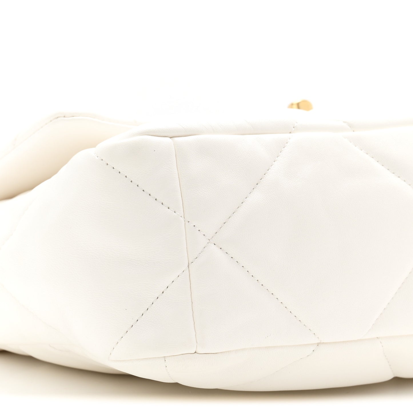 Lambskin Quilted Large Chanel 19 Flap White