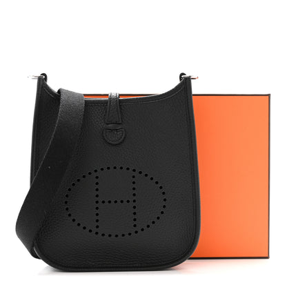 Hermes Taurillon Clemence Evelyne TPM Black 12 of 12