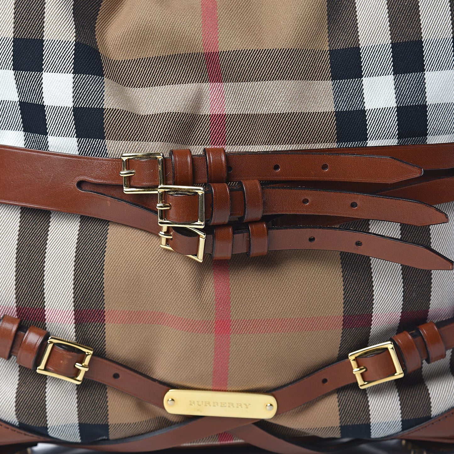 House Check Bridle Calfskin Medium Gosford Hobo Dark Tan