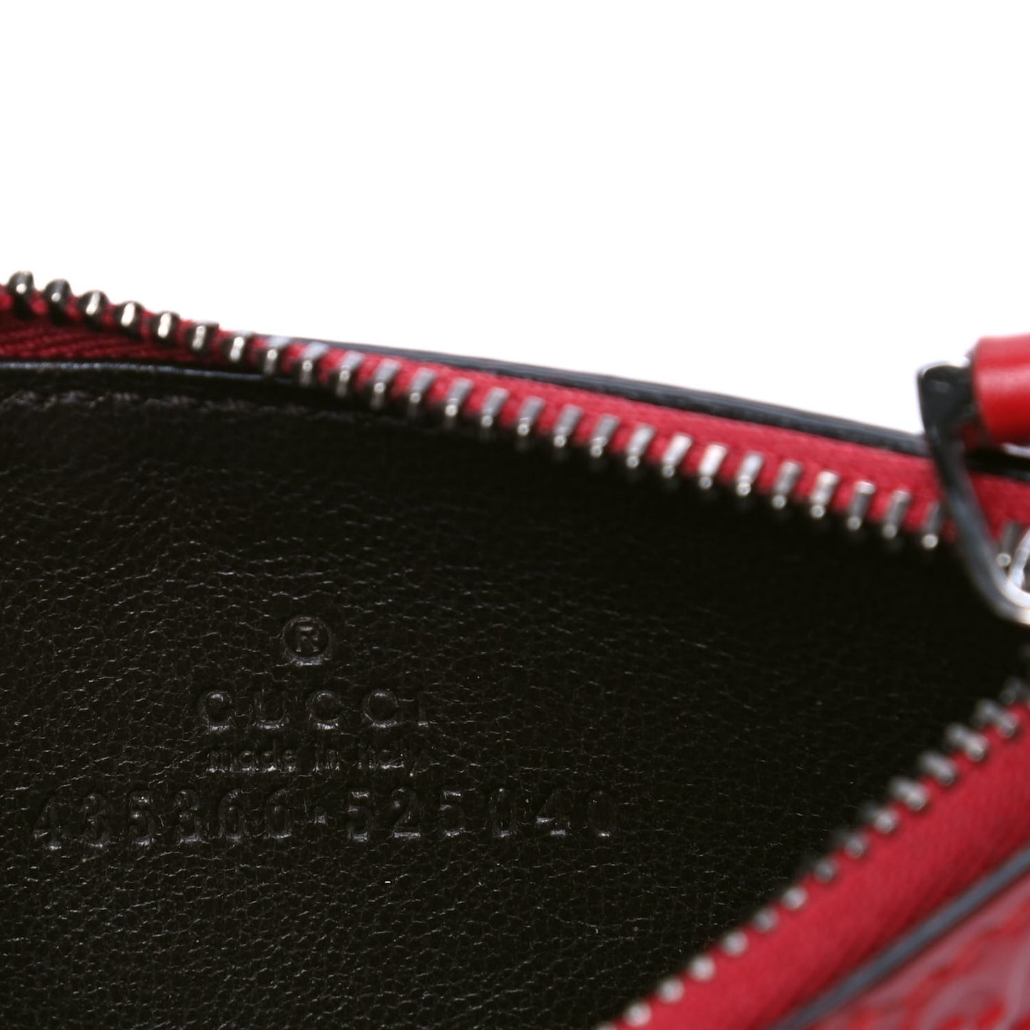 Guccissima Signature Coin Case Card Holder Hibiscus Red