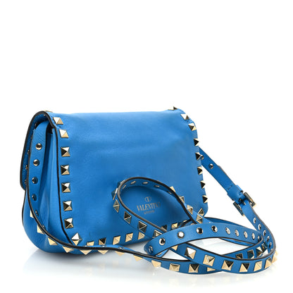Valentino Garavani Vitello Mini Rockstud Flap Saddle Crossbody Bag Parrot 3 of 9