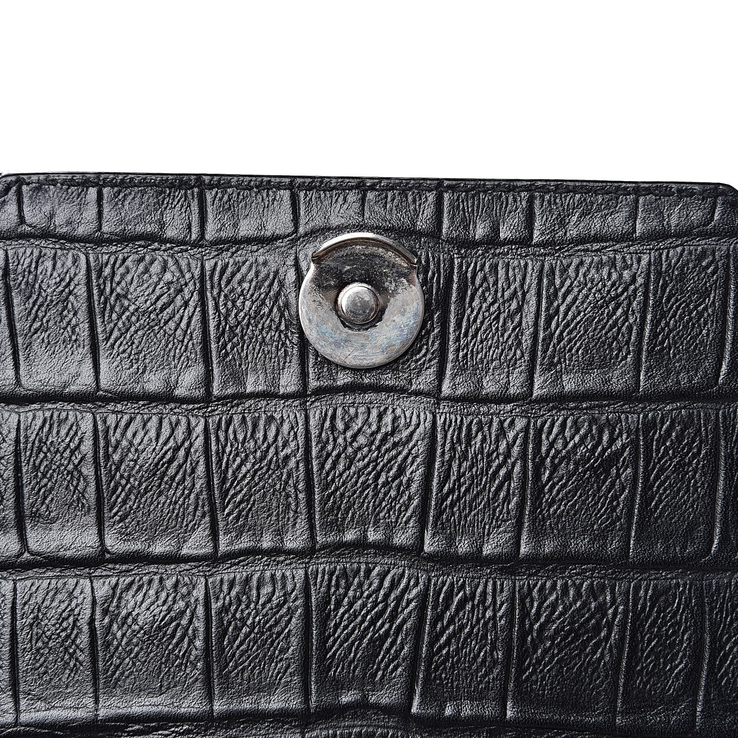 Saint Laurent Calfskin Crocodile Embossed Medium Betty Black 10 of 10