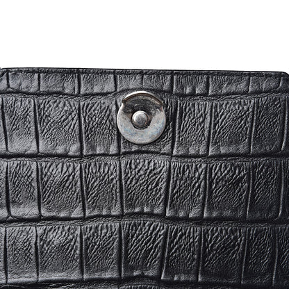 Saint Laurent Calfskin Crocodile Embossed Medium Betty Black 10 of 10