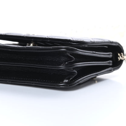 Chanel Calfskin Quilted Mini Maxi Pearls Wallet On Chain WOC Black 10 of 11