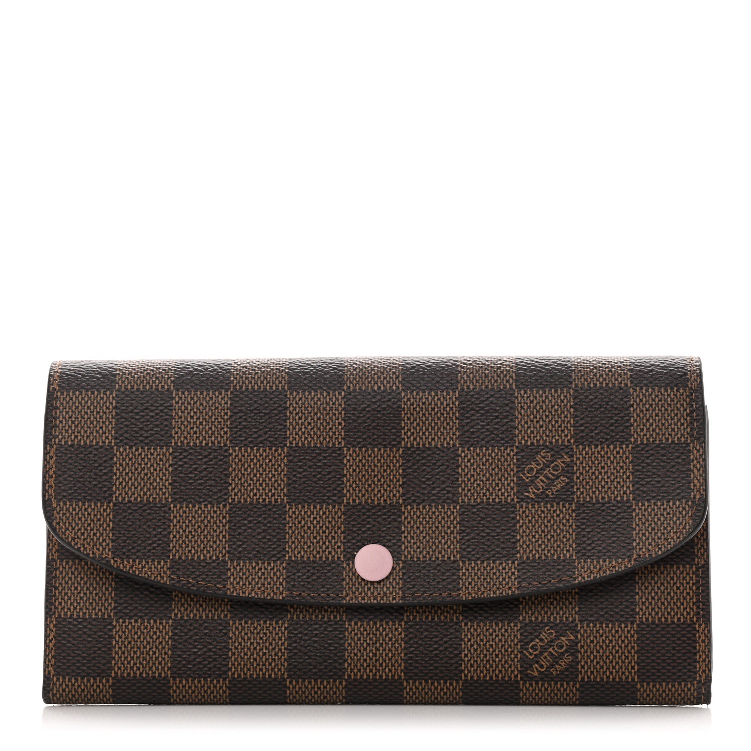 Louis Vuitton Damier Ebene Emilie Wallet Rose Ballerine 1 of 6