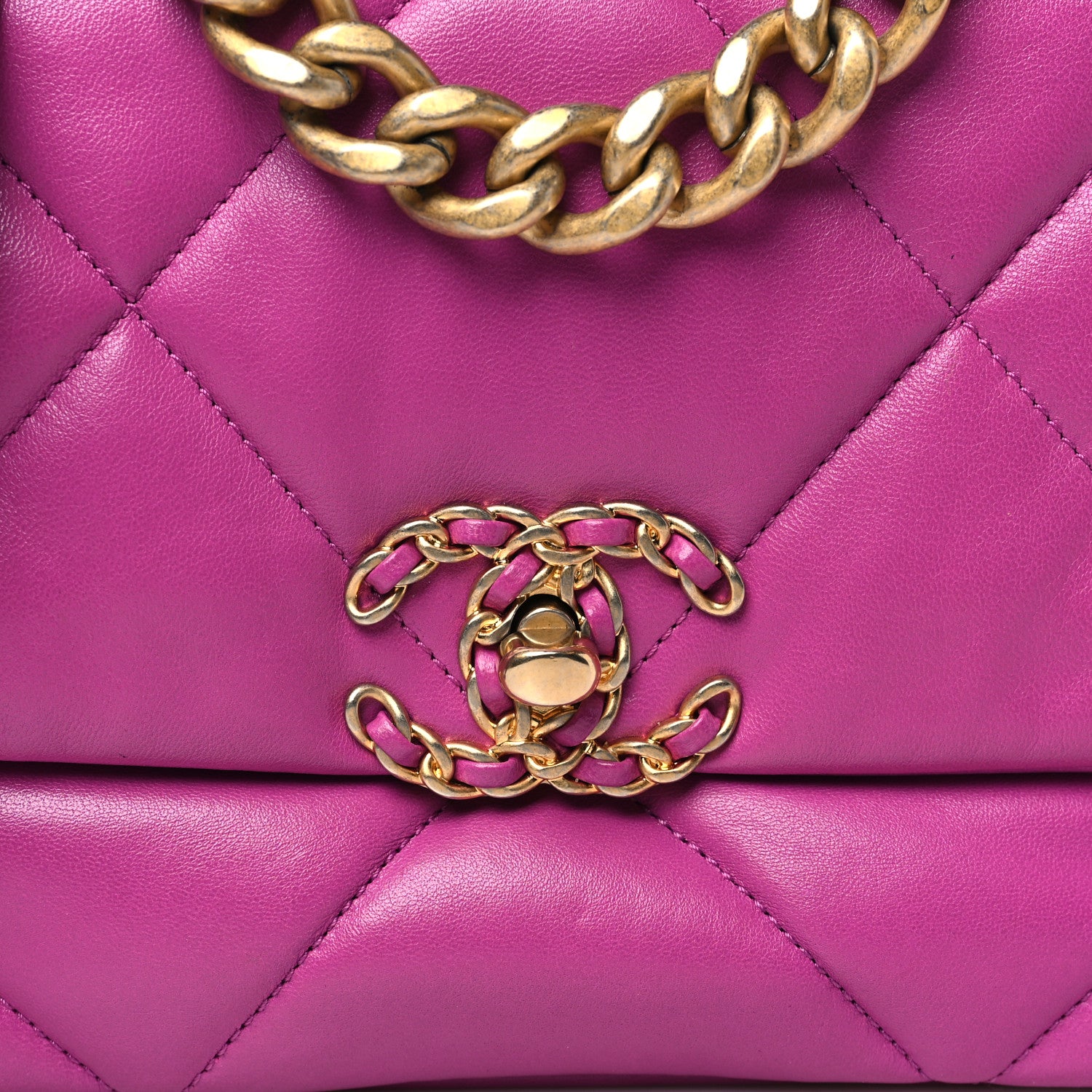 Chanel Lambskin Quilted Medium Chanel 19 Flap Purple 8 of 11