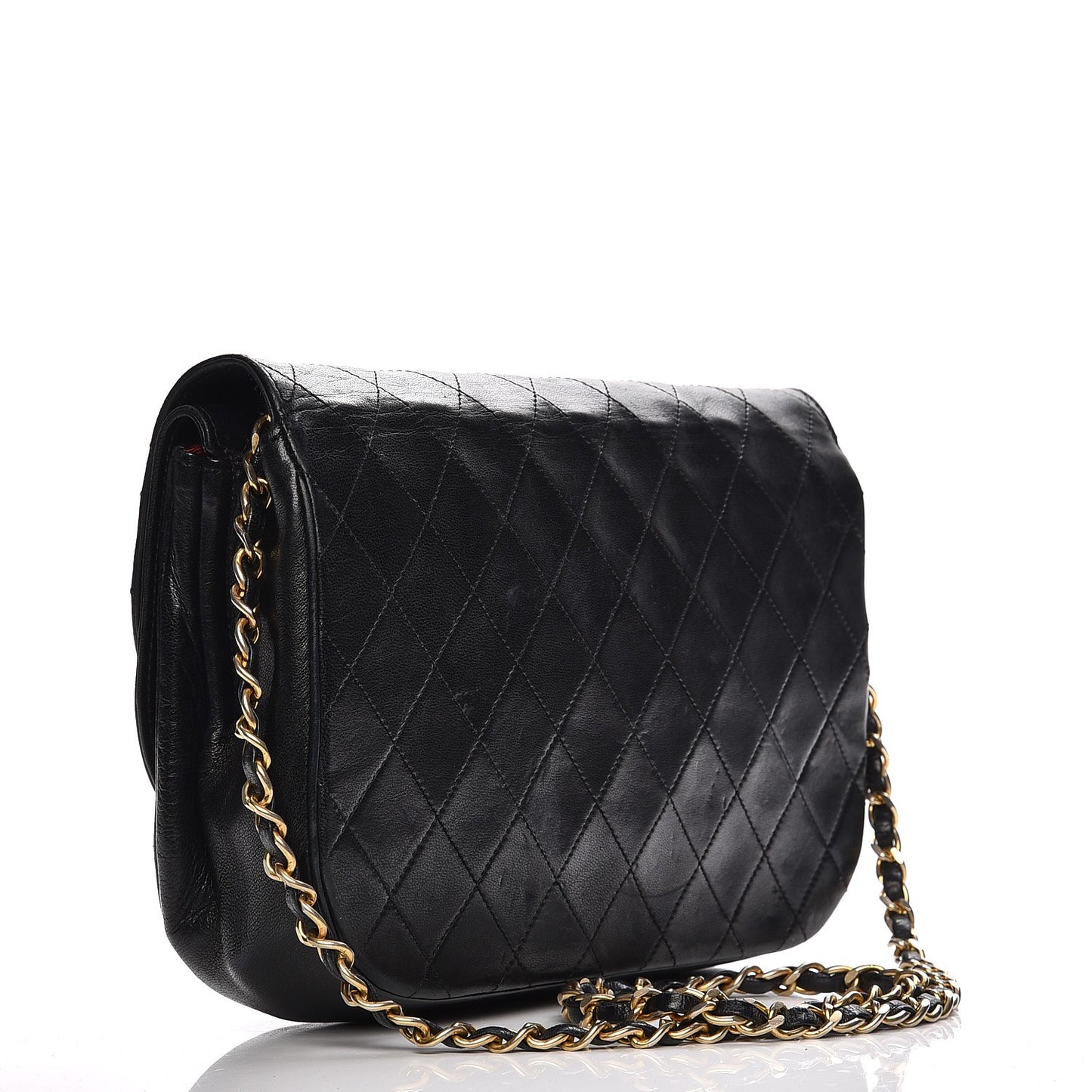 Lambskin Quilted Small Double Flap Black