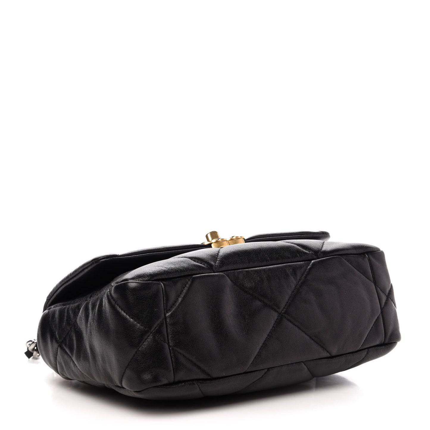 Lambskin Quilted Medium 19 Flap Black