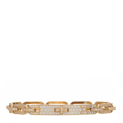 Hermes 18K Rose Gold Diamond Full Pave PM Kelly Chaine Bracelet ST 1 of 4