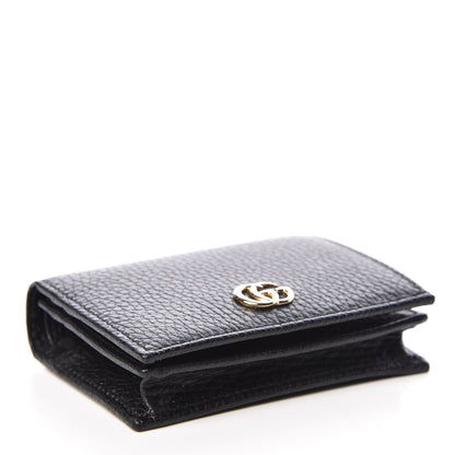 Gucci Pebbled Calfskin GG Marmont Card Case Black 4 of 10