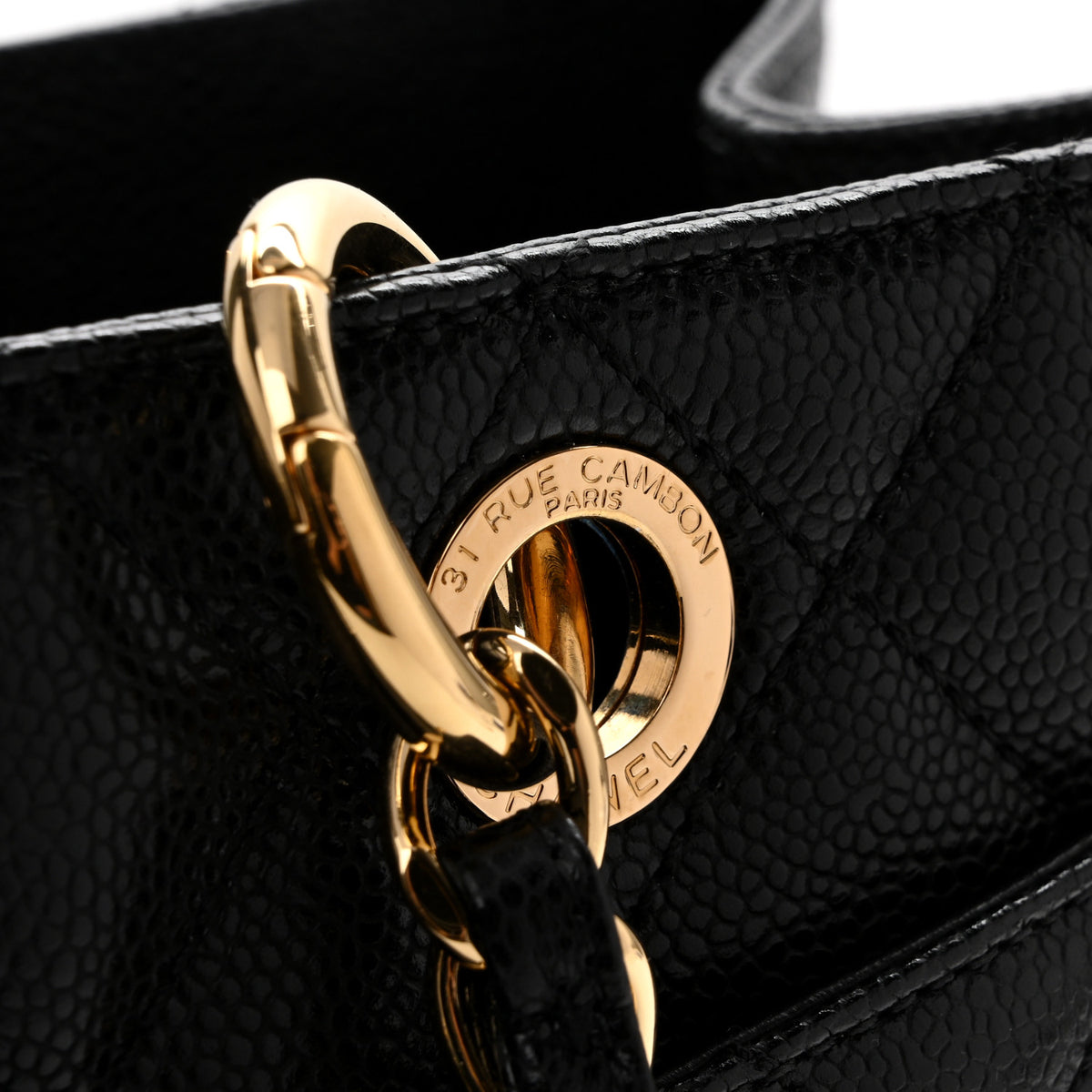 Caviar Quilted Grand Shopping Tote GST Black