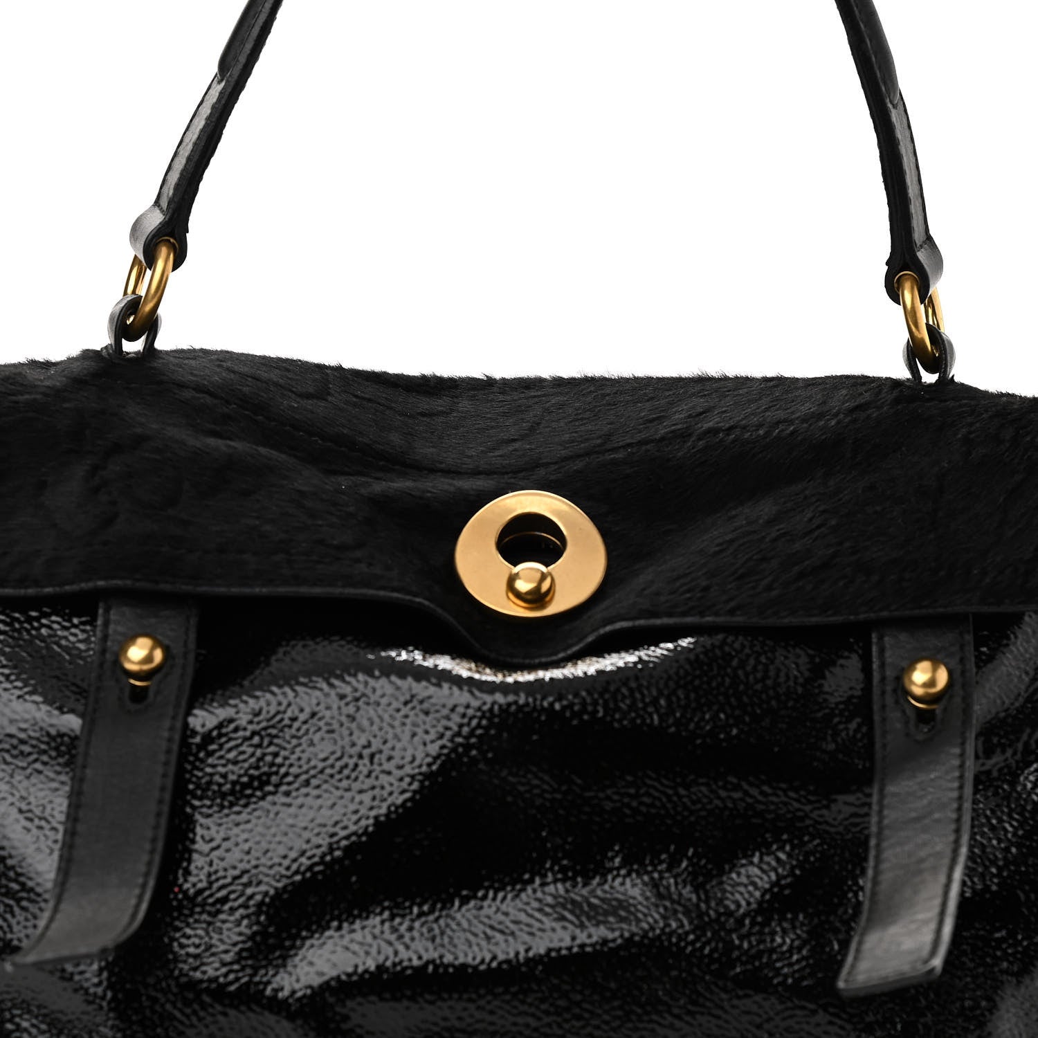 Saint Laurent Pony Hair Patent Medium Muse Two Black 8 of 15