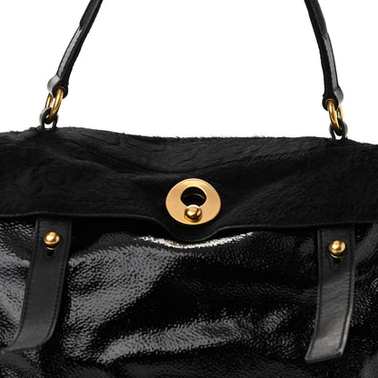 Saint Laurent Pony Hair Patent Medium Muse Two Black 8 of 15
