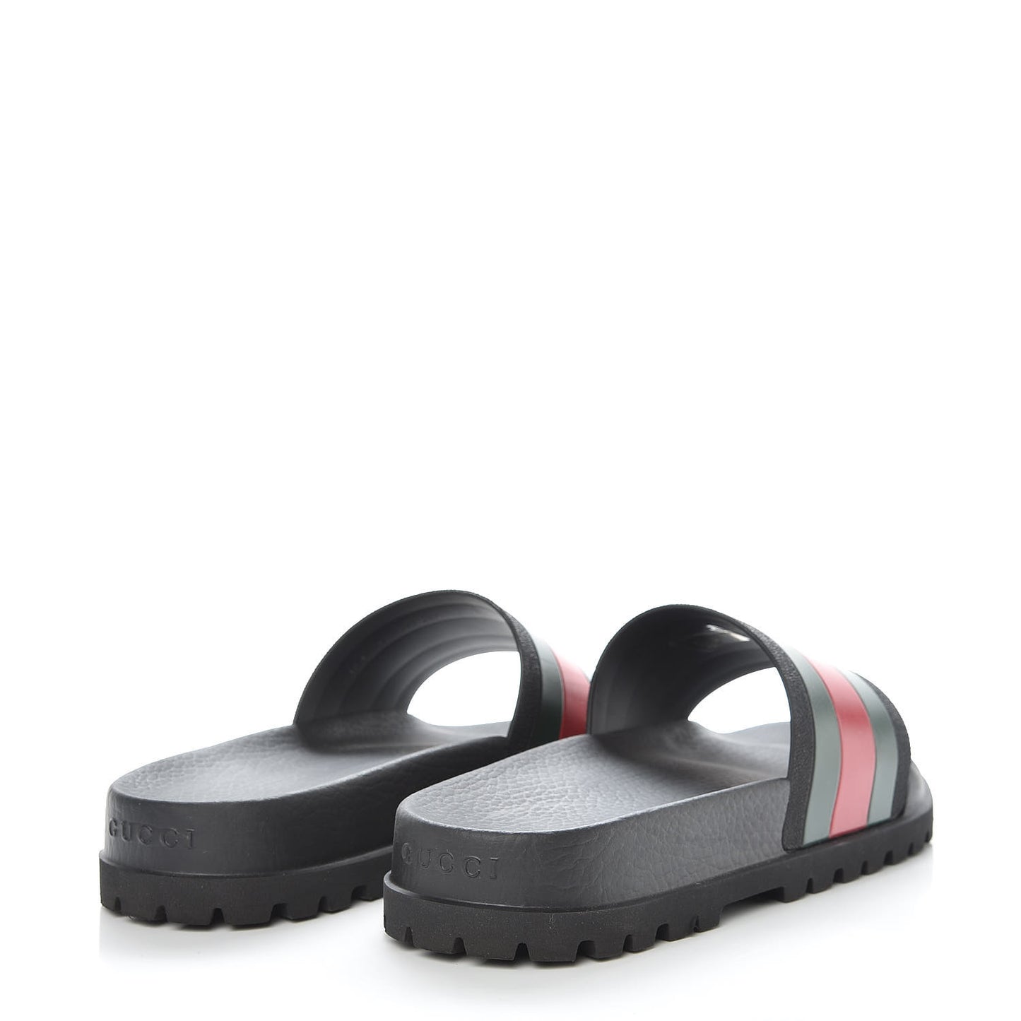 Rubber Web Mens Lug Sole Slide Sandals 7 Black Green Red