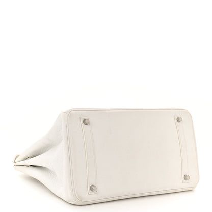 Hermes Taurillon Clemence Birkin 35 White 4 of 14
