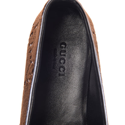 Gucci Velvet GG Monogram Horsebit Womens Jordaan Loafers 36.5 Brown Black 7 of 9