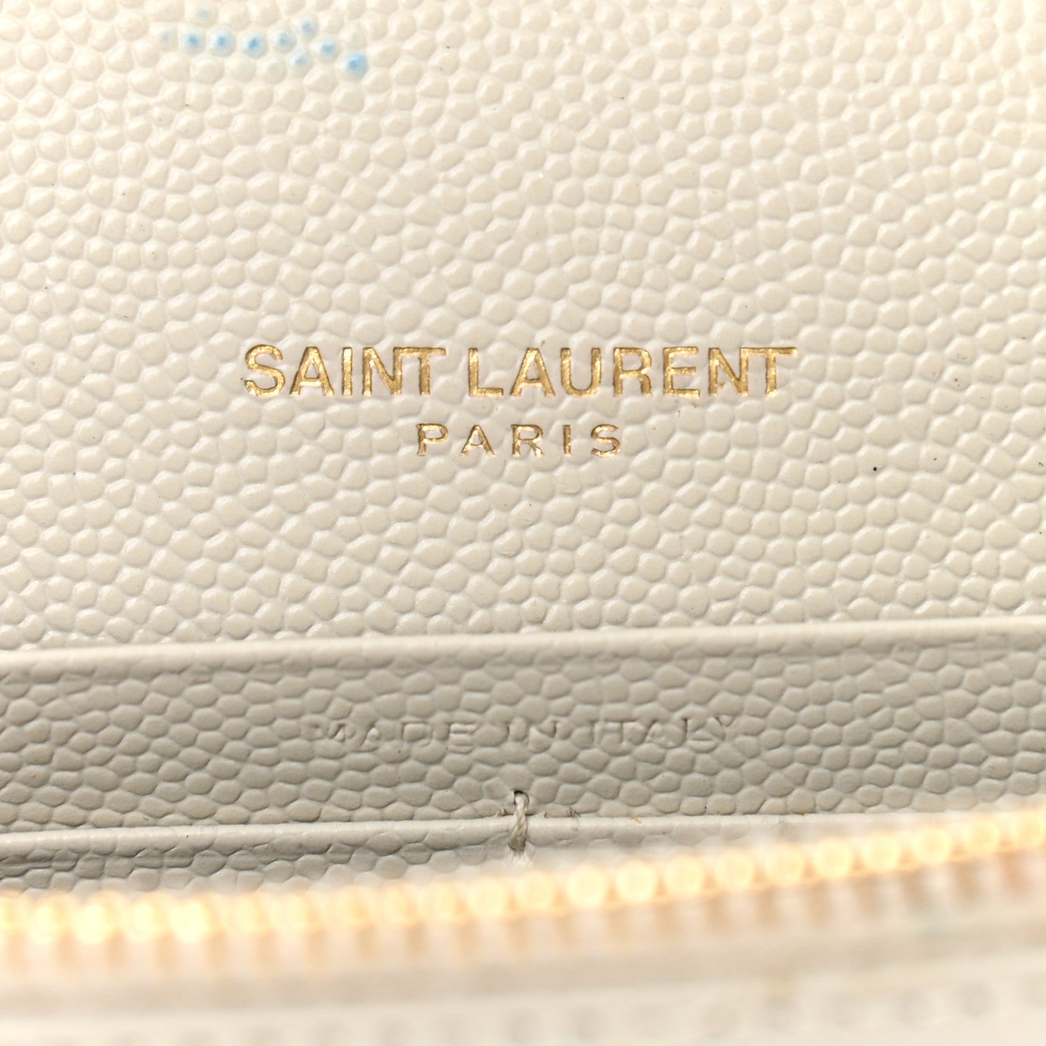 Saint Laurent Grain De Poudre Matelasse Chevron Monogram Envelope Chain Wallet Crema Soft 6 of 14