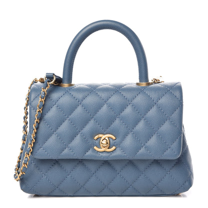 Chanel Caviar Quilted Mini Coco Handle Flap Blue 1 of 10