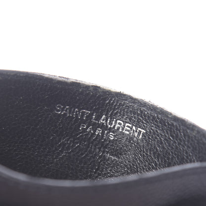 Saint Laurent Grain De Poudre Matelasse Chevron Monogram Credit Card Case Black 6 of 9
