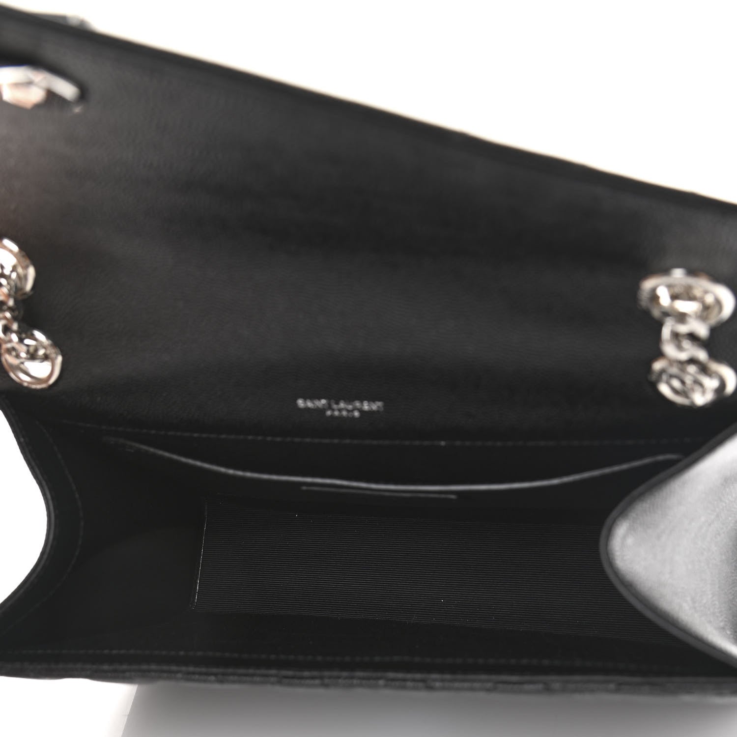 Saint Laurent Grain De Poudre Textured Mixed Matelasse Triquilt Medium Monogram Satchel Black 5 of 10
