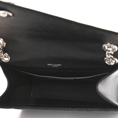 Saint Laurent Grain De Poudre Textured Mixed Matelasse Triquilt Medium Monogram Satchel Black 5 of 10