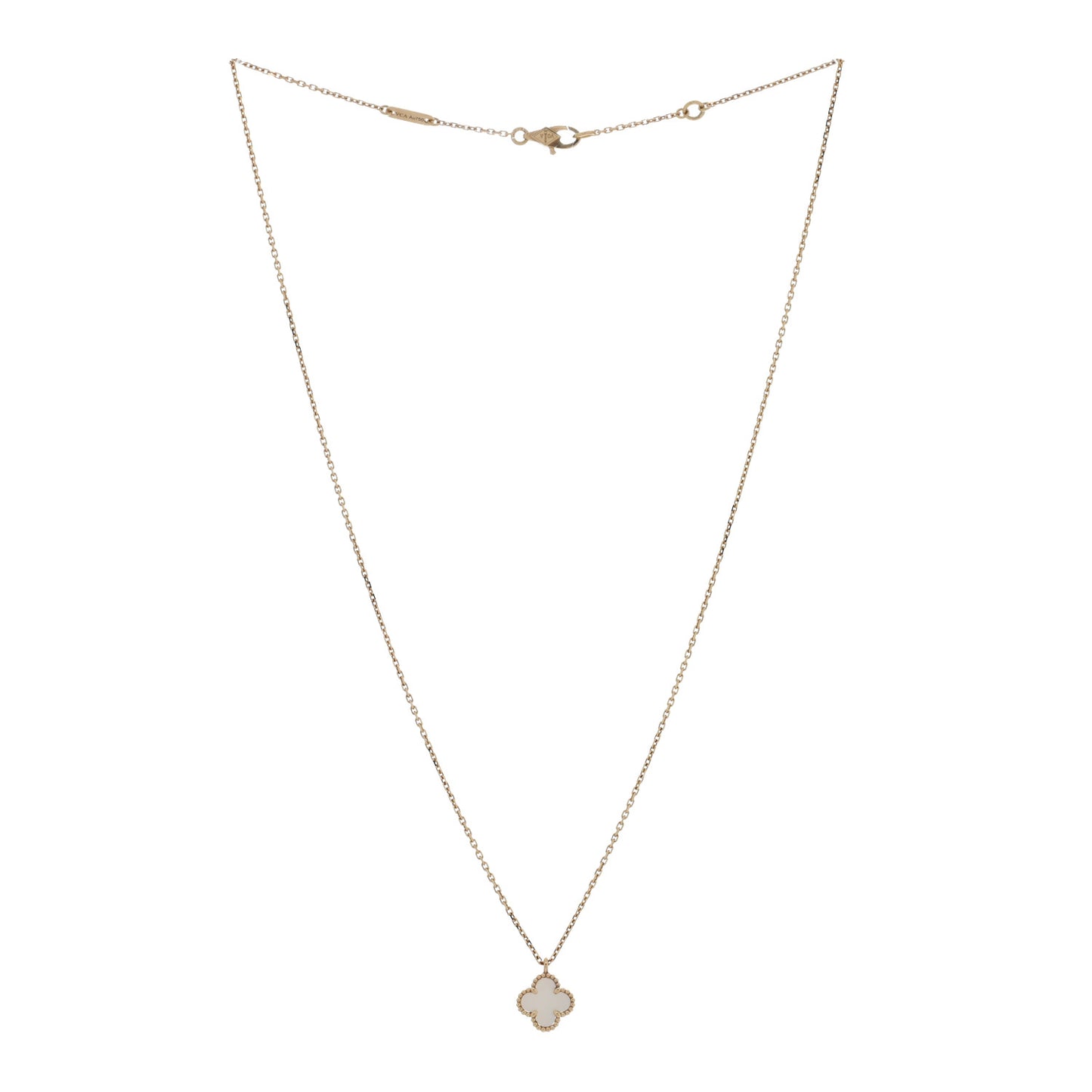 18K Yellow Gold Mother of Pearl Sweet Alhambra Pendant Necklace