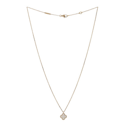 Van Cleef & Arpels 18K Yellow Gold Mother of Pearl Sweet Alhambra Pendant Necklace 2 of 4