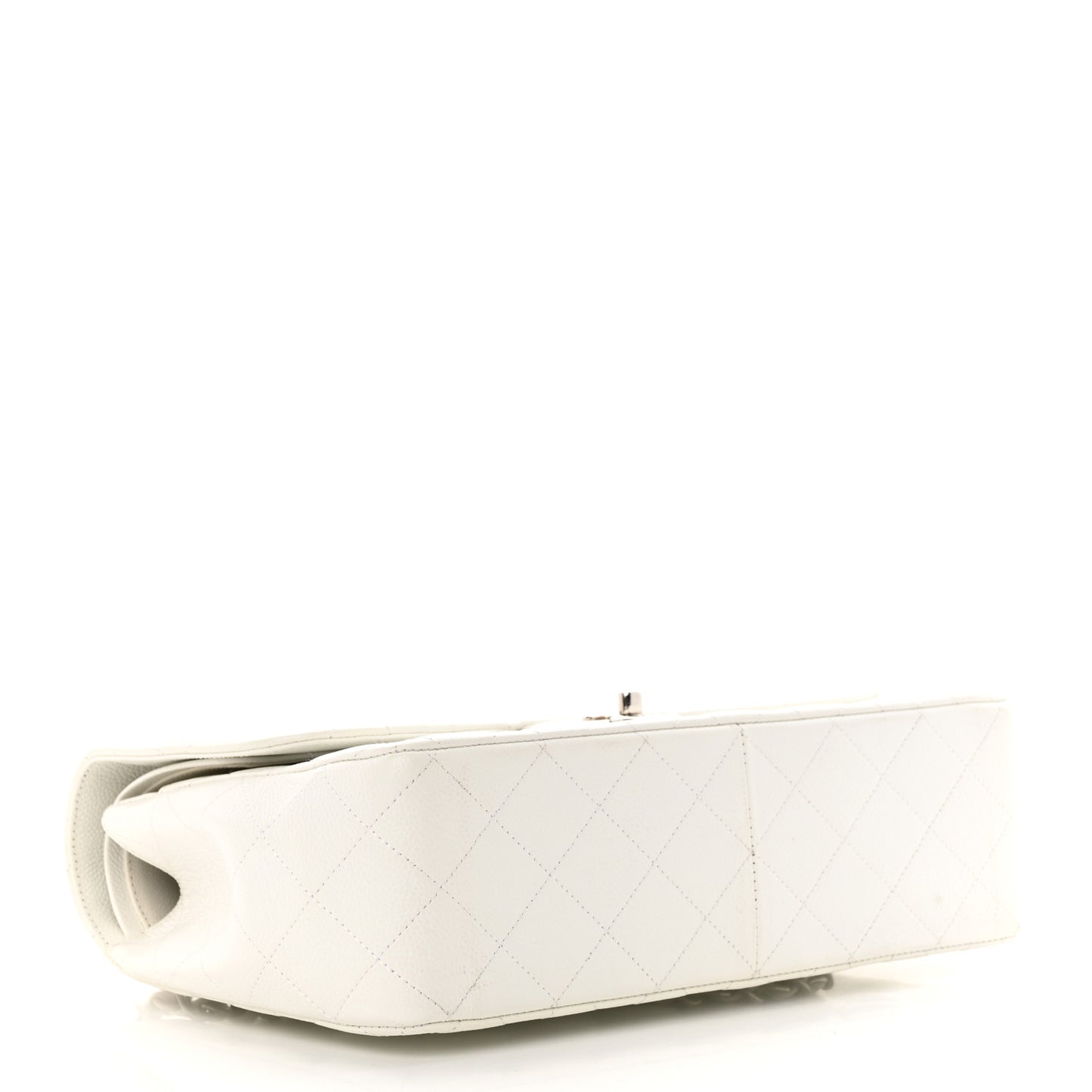 Caviar Quilted Jumbo Double Flap White