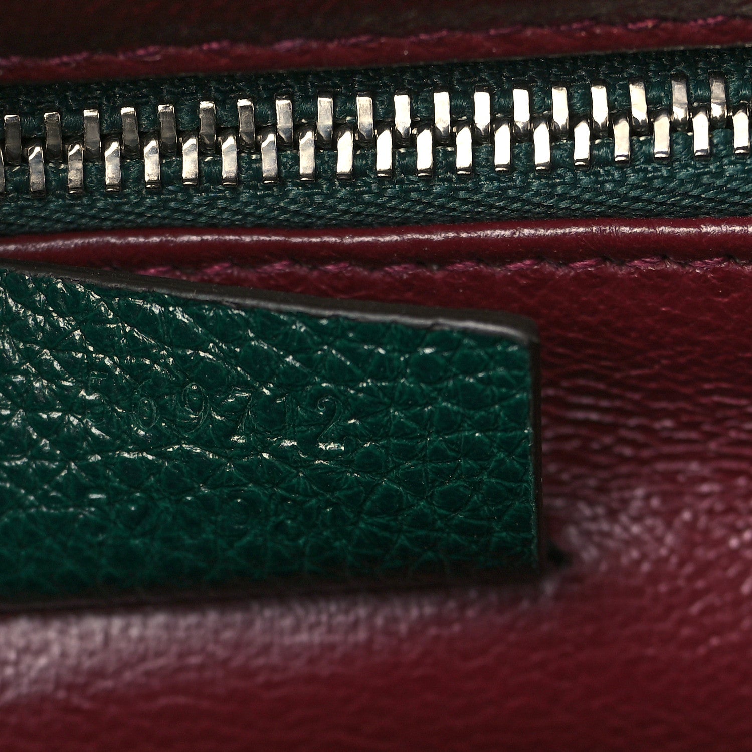 Gucci Grainy Calfskin Small Zumi Top Handle Bag Vintage Green 7 of 9