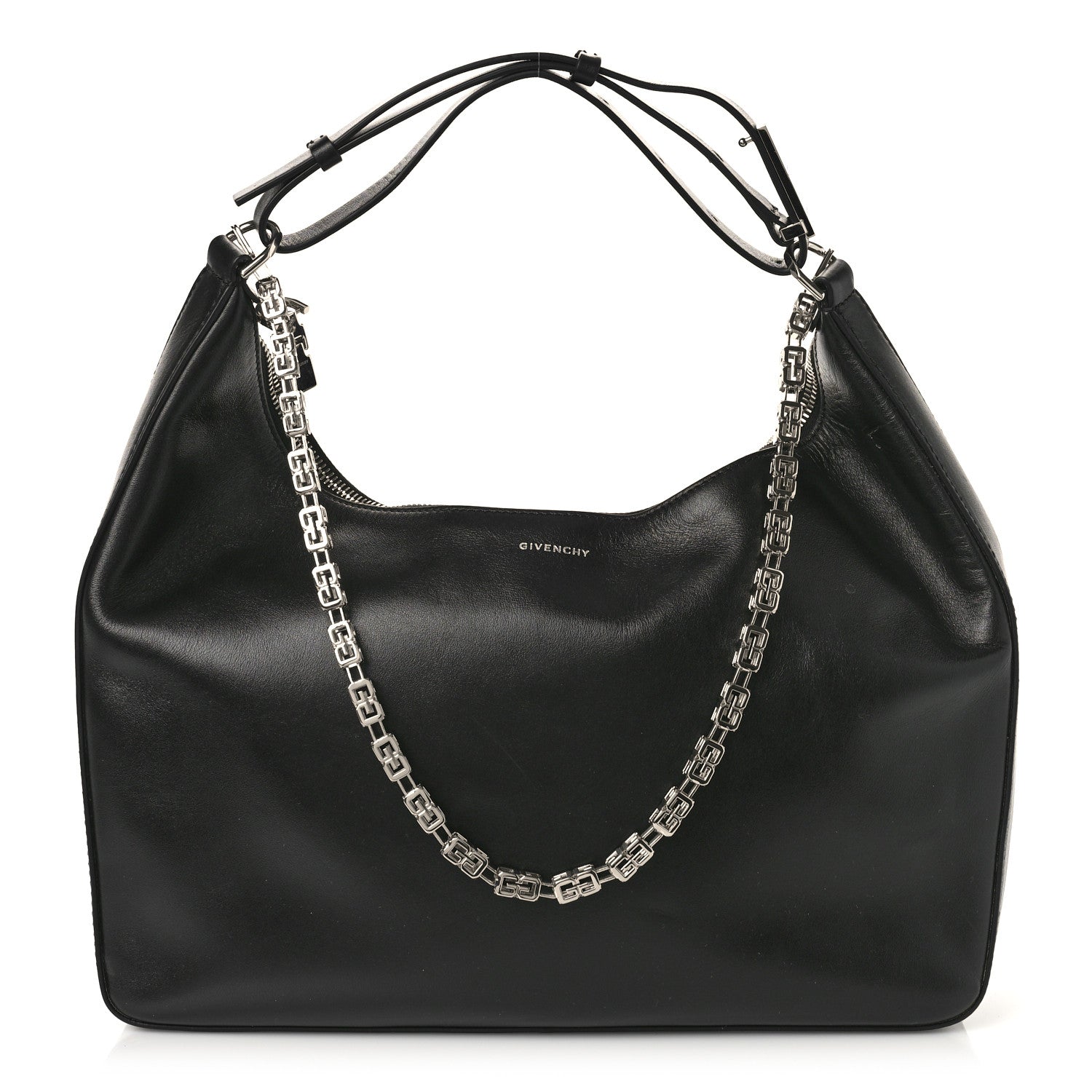 Givenchy Smooth Calfskin Small Moon Cut Out Shoulder Bag Black 1 of 8