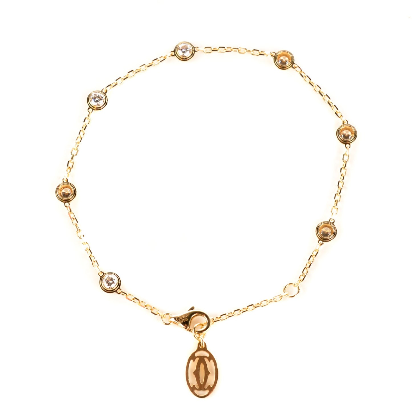 18K Yellow Gold 7 Diamond D'Amour Station Bracelet